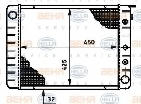 HELLA 8MK376720691 Радиатор, охлаждение двигателя