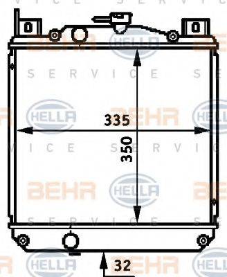 HELLA 8MK376720731 Радиатор, охлаждение двигателя