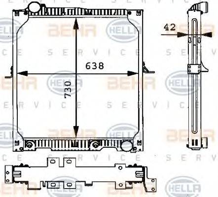 HELLA 8MK376721141 Радиатор, охлаждение двигателя