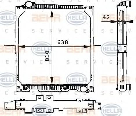 HELLA 8MK376721151 Радиатор, охлаждение двигателя