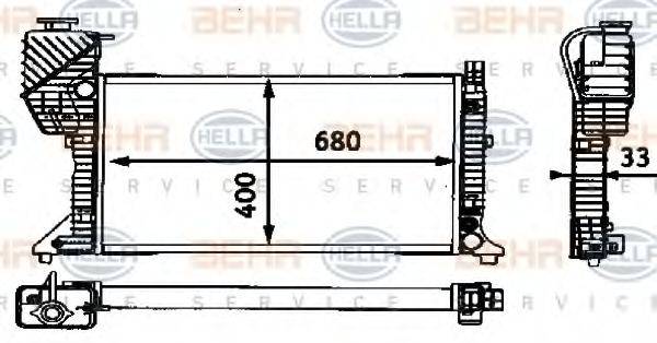 HELLA 8MK376721201 Радиатор, охлаждение двигателя