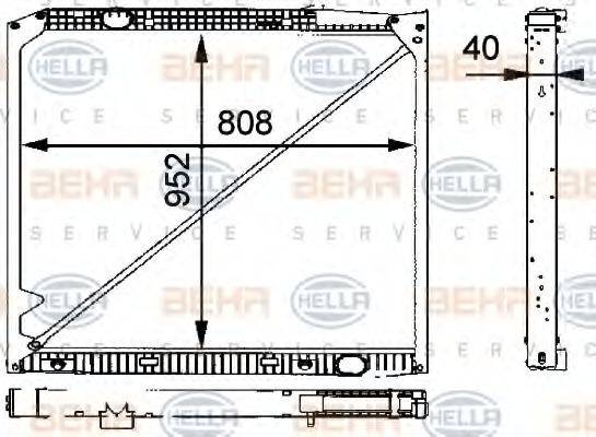 HELLA 8MK376721231 Радиатор, охлаждение двигателя