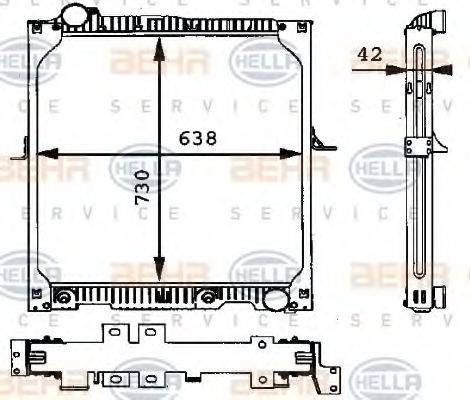 HELLA 8MK376721321 Радиатор, охлаждение двигателя