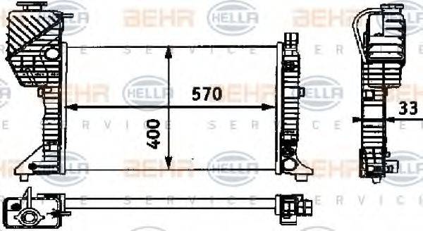 HELLA 8MK376721351 Радиатор, охлаждение двигателя