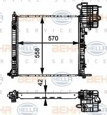 HELLA 8MK376721391 Радиатор, охлаждение двигателя