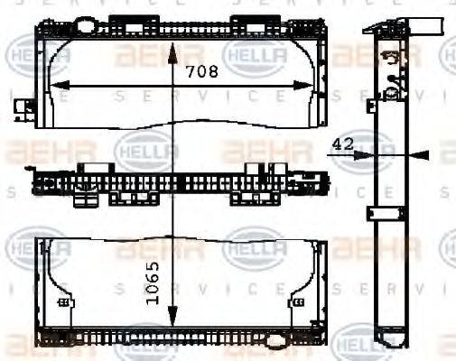 HELLA 8MK376721461 Радиатор, охлаждение двигателя