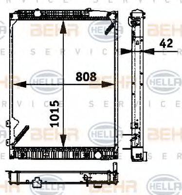 HELLA 8MK376721491 Радиатор, охлаждение двигателя