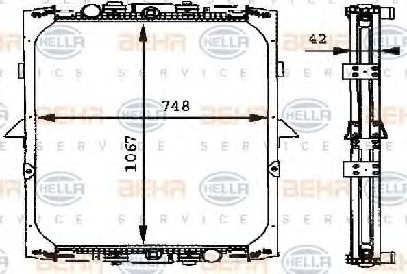 HELLA 8MK376721531 Радиатор, охлаждение двигателя