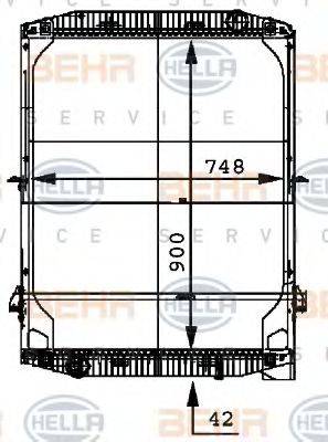 HELLA 8MK376721581 Радиатор, охлаждение двигателя