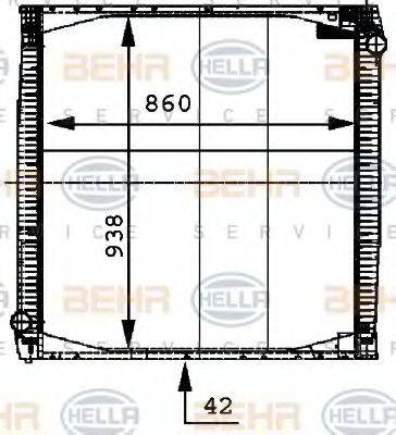 HELLA 8MK376721621 Радиатор, охлаждение двигателя