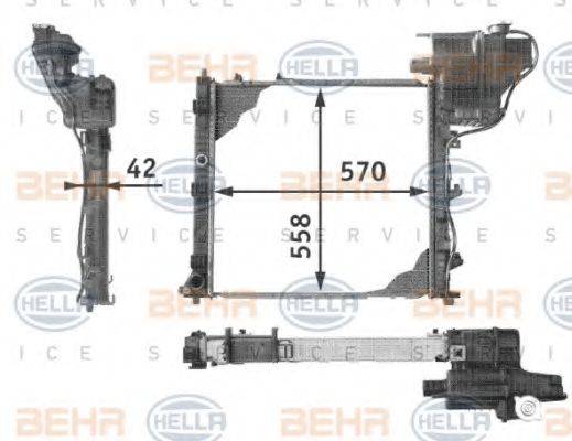 HELLA 8MK376721651 Радиатор, охлаждение двигателя