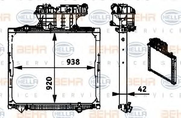 HELLA 8MK376721681 Радиатор, охлаждение двигателя