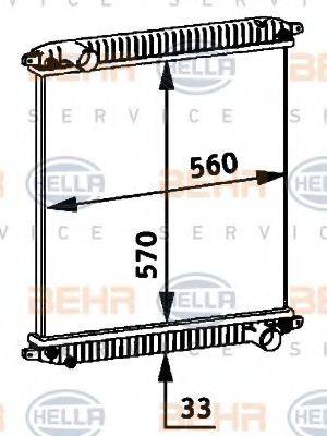 HELLA 8MK376721721 Радиатор, охлаждение двигателя