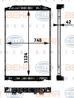 HELLA 8MK376721741 Радиатор, охлаждение двигателя