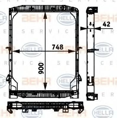 HELLA 8MK376721751 Радиатор, охлаждение двигателя