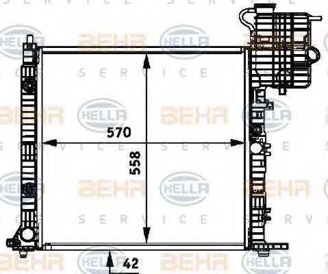 HELLA 8MK376722041 Радиатор, охлаждение двигателя