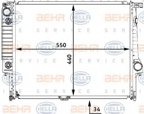HELLA 8MK376722531 Радиатор, охлаждение двигателя