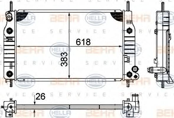 HELLA 8MK376724541 Радиатор, охлаждение двигателя