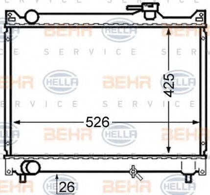 HELLA 8MK376724661 Радиатор, охлаждение двигателя