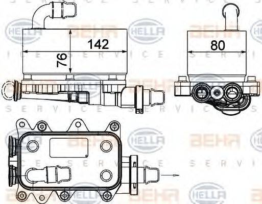 HELLA 8MO376725101 Масляный радиатор, автоматическая коробка передач