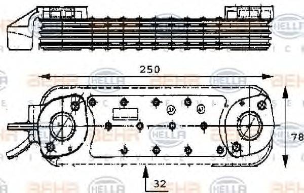 HELLA 8MO376725121 масляный радиатор, двигательное масло
