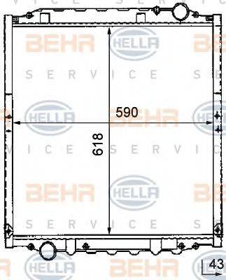 HELLA 8MK376726641 Радиатор, охлаждение двигателя