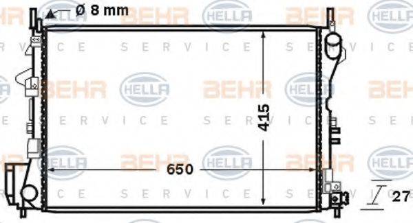 HELLA 8MK376726771 Радиатор, охлаждение двигателя