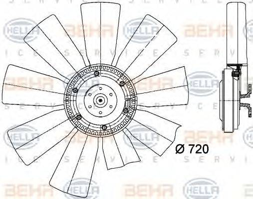 HELLA 8MV376727091 Вентилятор, охлаждение двигателя