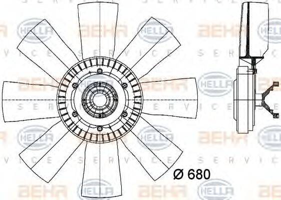 HELLA 8MV376727101 Вентилятор, охлаждение двигателя