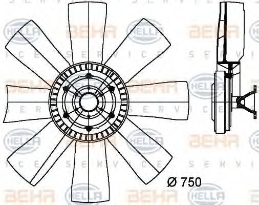 HELLA 8MV376727151 Вентилятор, охлаждение двигателя