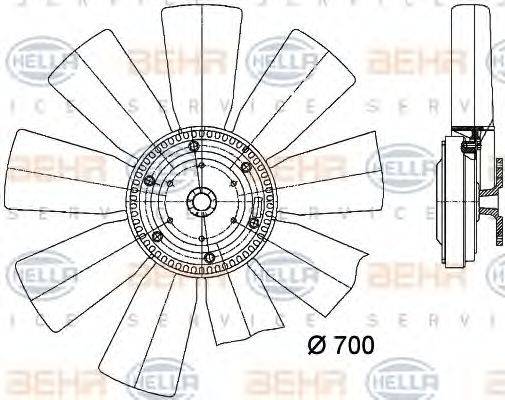 HELLA 8MV376727191 Вентилятор, охлаждение двигателя