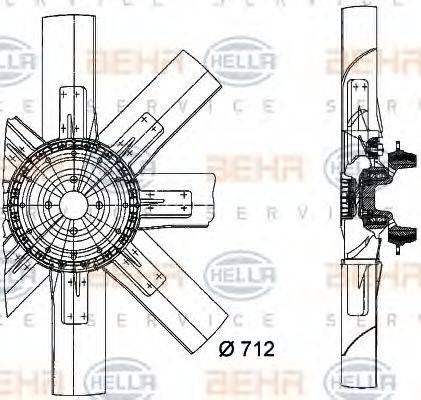 HELLA 8MV376727971 Вентилятор, охлаждение двигателя