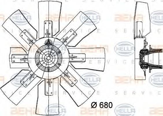 HELLA 8MV376728181 Вентилятор, охлаждение двигателя