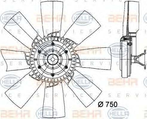 HELLA 8MV376728371 Вентилятор, охлаждение двигателя