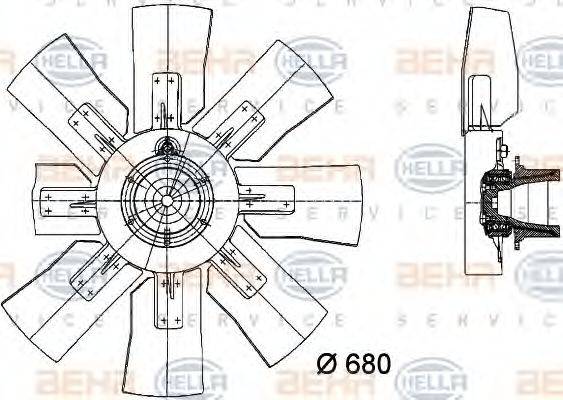 HELLA 8MV376728681 Вентилятор, охлаждение двигателя