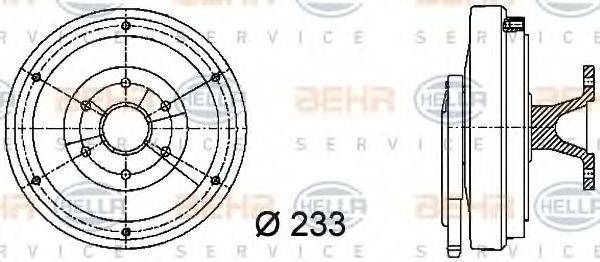 HELLA 8MV376730011 Сцепление, вентилятор радиатора