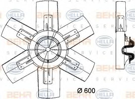 HELLA 8MV376730261 Вентилятор, охлаждение двигателя