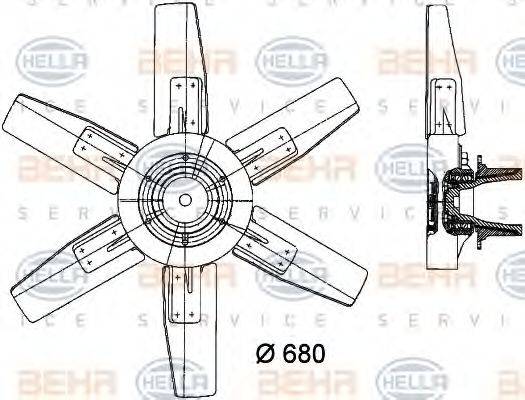 HELLA 8MV376730271 Вентилятор, охлаждение двигателя