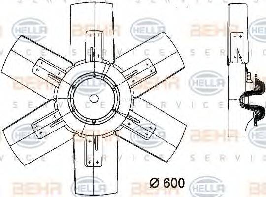 HELLA 8MV376730761 Вентилятор, охлаждение двигателя