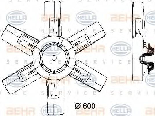 HELLA 8MV376730791 Вентилятор, охлаждение двигателя