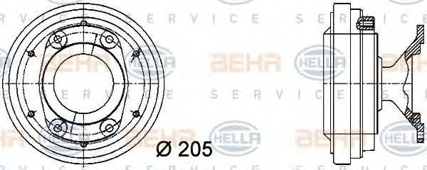 HELLA 8MV376731291 Сцепление, вентилятор радиатора