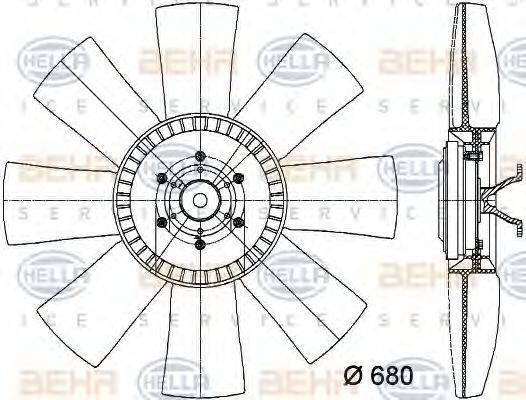 HELLA 8MV376731331 Вентилятор, охлаждение двигателя