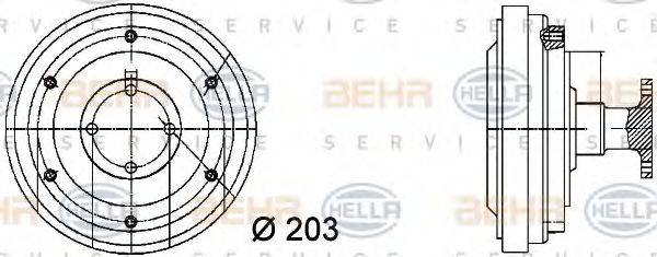 HELLA 8MV376731361 Сцепление, вентилятор радиатора