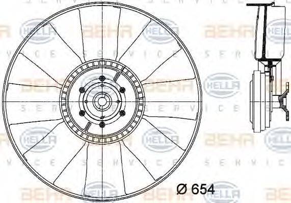 HELLA 8MV376731381 Вентилятор, охлаждение двигателя