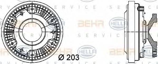 HELLA 8MV376731421 Сцепление, вентилятор радиатора