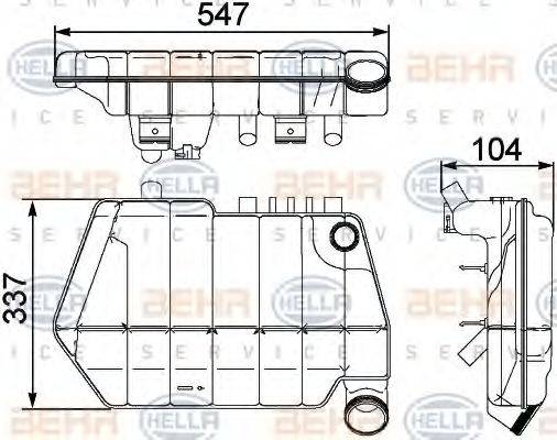 HELLA 8MA376731631 Компенсационный бак, охлаждающая жидкость