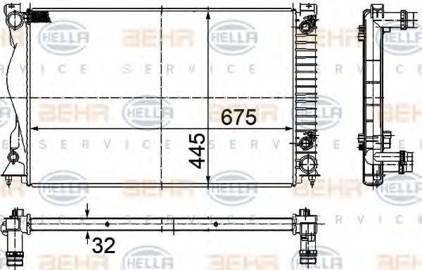 HELLA 8MK376732501 Радиатор, охлаждение двигателя