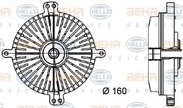 HELLA 8MV376733061 Сцепление, вентилятор радиатора