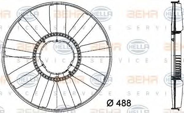 HELLA 8MV376733211 Крыльчатка вентилятора, охлаждение двигателя