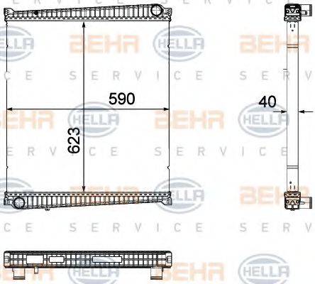 HELLA 8MK376733701 Радиатор, охлаждение двигателя